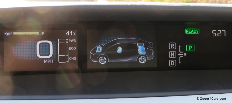 The center display screen provides plenty of data on the operation of the Prius.