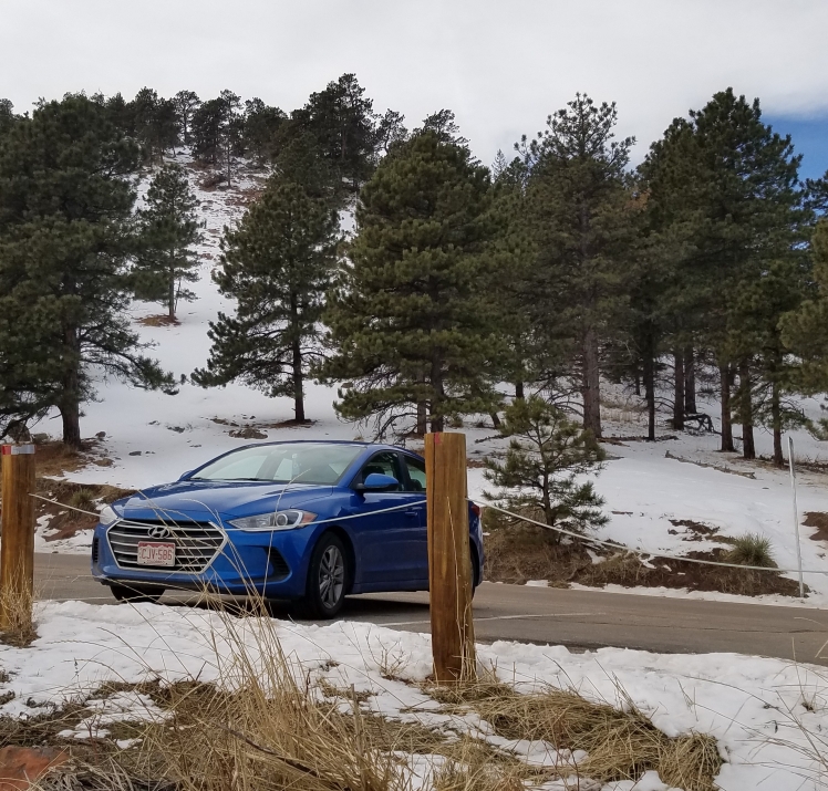 Hyundai Elantra in the Colorado Mountains