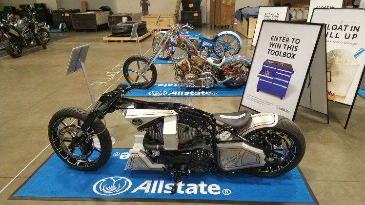 Allstate Booth had bikes and prizes as well as rootbeer floats