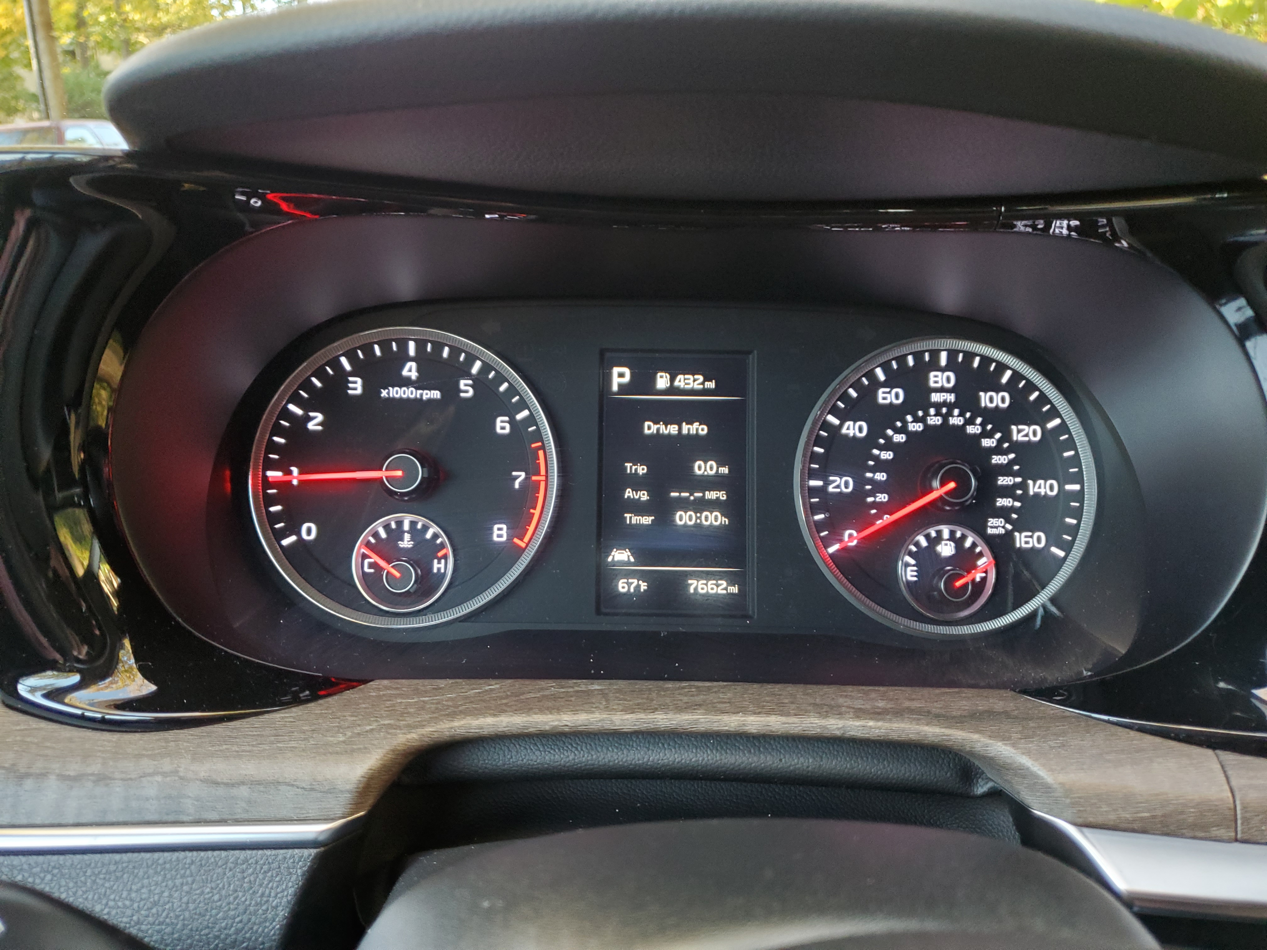 Kia's K5 features a tradition driver's gauge display
